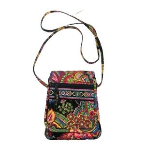 Vera Bradley Cross Body Shoulder Bag Multicolor Paisley Floral‎ Quilted 8 in